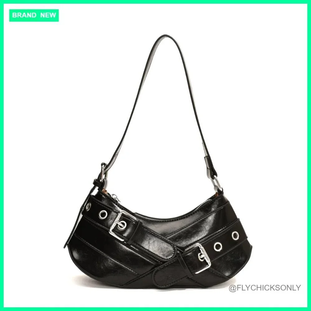 Vegan Leather Hobo Shoulder Bag with Adjustable Strap and Zipper Closure